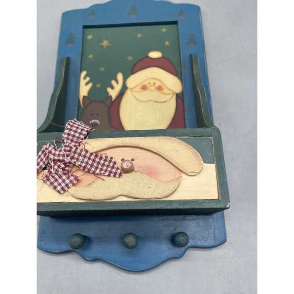 Santa's workbench indoor decor wood Santa reindeer wall handing drawer READ NEW - Picture 2 of 8